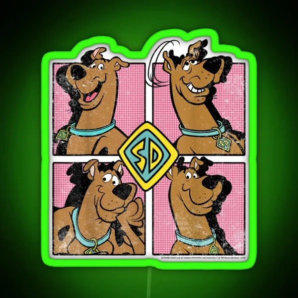 Scoobydoo Expressions Box Up RGB Neon Sign