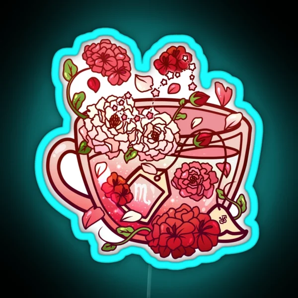 Scorpio Zodiac Teacup RGB Neon Sign