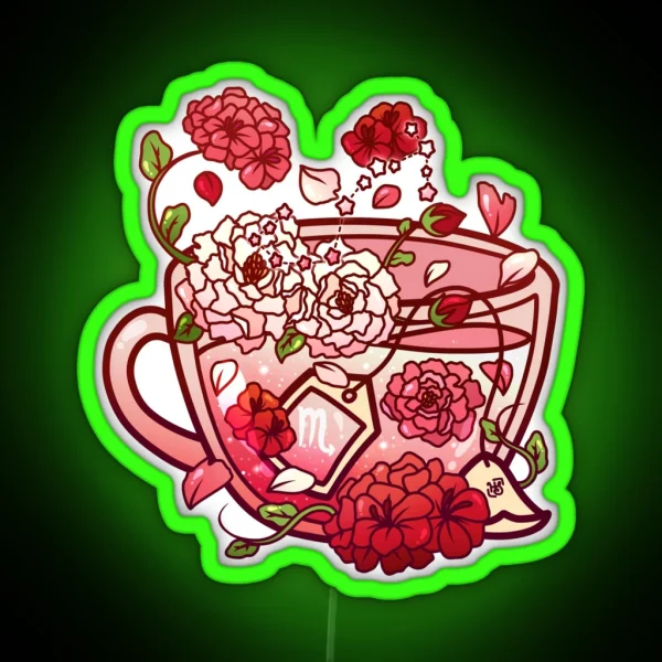 Scorpio Zodiac Teacup RGB Neon Sign