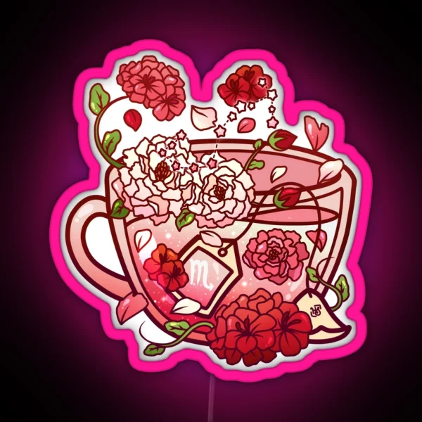 Scorpio Zodiac Teacup RGB Neon Sign