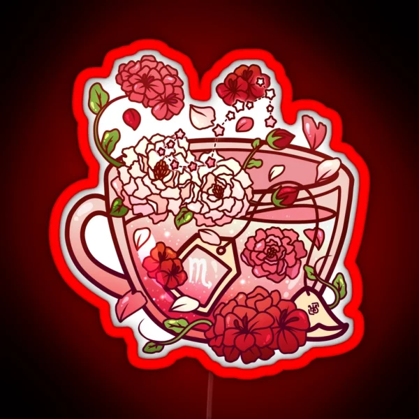 Scorpio Zodiac Teacup RGB Neon Sign
