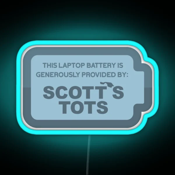 Scotts Tots Laptop Battery Computer Led The Office RGB Neon Sign