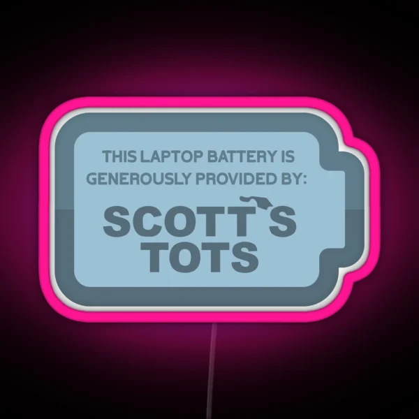 Scotts Tots Laptop Battery Computer Led The Office RGB Neon Sign