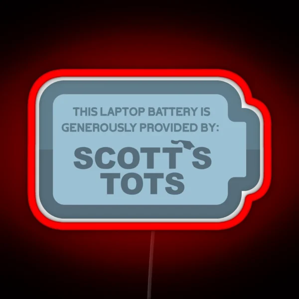 Scotts Tots Laptop Battery Computer Led The Office RGB Neon Sign