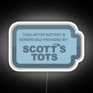 Scotts Tots Laptop Battery Computer Led The Office Michael Scott RGB Neon Sign