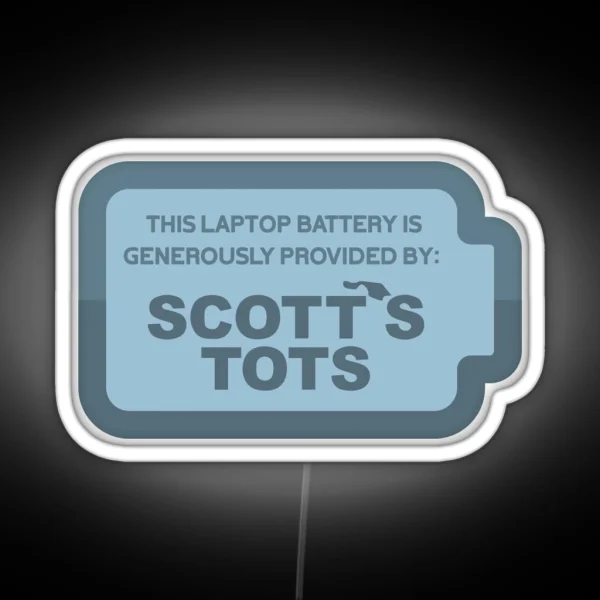 Scotts Tots Laptop Battery Computer Led The Office RGB Neon Sign