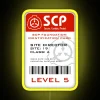 Authentic SCP Foundation Director ID Badge Replica in Bright RGB Neon
