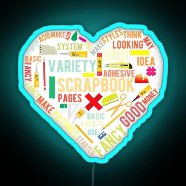 Scrapbooking Heart Crafting Hobby Png RGB Neon Sign