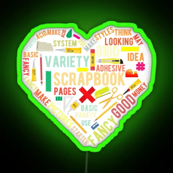 Scrapbooking Heart Crafting Hobby Png RGB Neon Sign