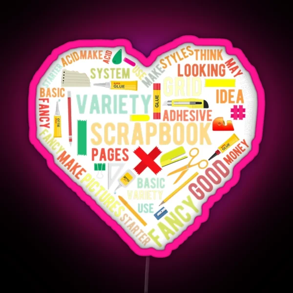 Scrapbooking Heart Crafting Hobby Png RGB Neon Sign