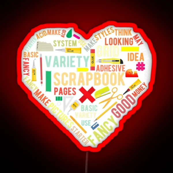 Scrapbooking Heart Crafting Hobby Png RGB Neon Sign