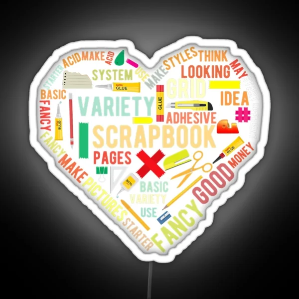 Scrapbooking Heart Crafting Hobby Png RGB Neon Sign