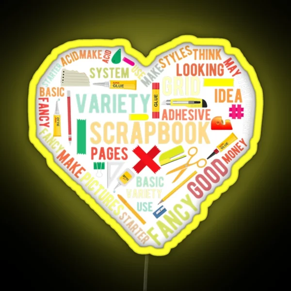 Scrapbooking Heart Crafting Hobby Png RGB Neon Sign