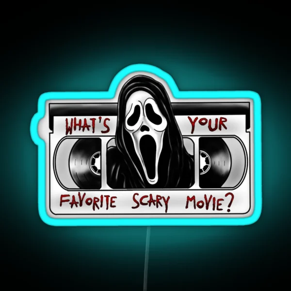 Scream Ghostface What S Your Favorite Scary Movie RGB Neon Sign