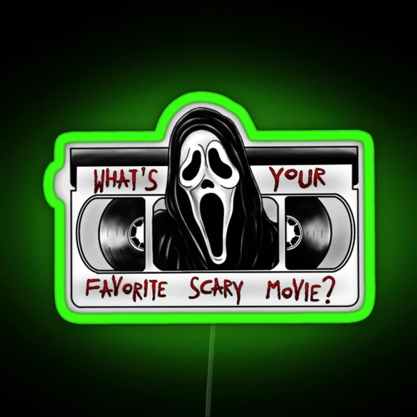 Scream Ghostface What S Your Favorite Scary Movie RGB Neon Sign
