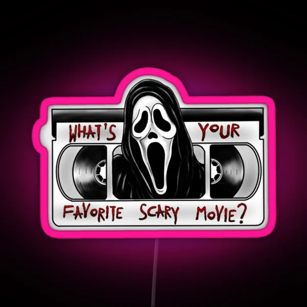 Scream Ghostface What S Your Favorite Scary Movie RGB Neon Sign