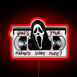 Scream Ghostface What S Your Favorite Scary Movie RGB Neon Sign