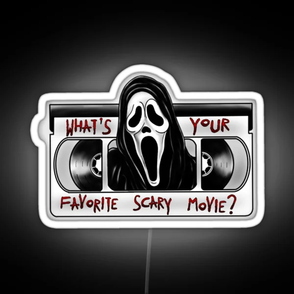 Scream Ghostface What S Your Favorite Scary Movie RGB Neon Sign