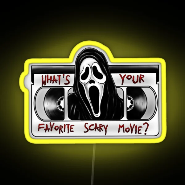 Scream Ghostface What S Your Favorite Scary Movie RGB Neon Sign