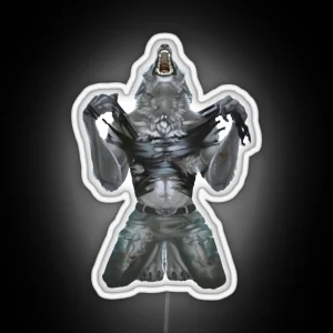 Screaming Alpha Wolf Meme RGB Neon Sign