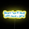 Colorful LED Neon Sign with Joke Humor and RGB Lighting