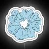 Vibrant Neon Blue Scrunchie led Glows Bright in RGB Color