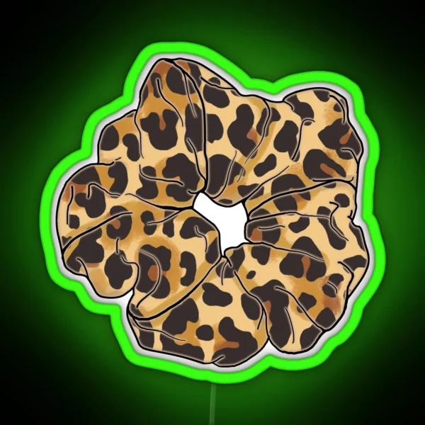 Scrunchie Leopard Print RGB Neon Sign