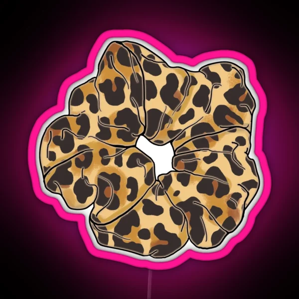 Scrunchie Leopard Print RGB Neon Sign