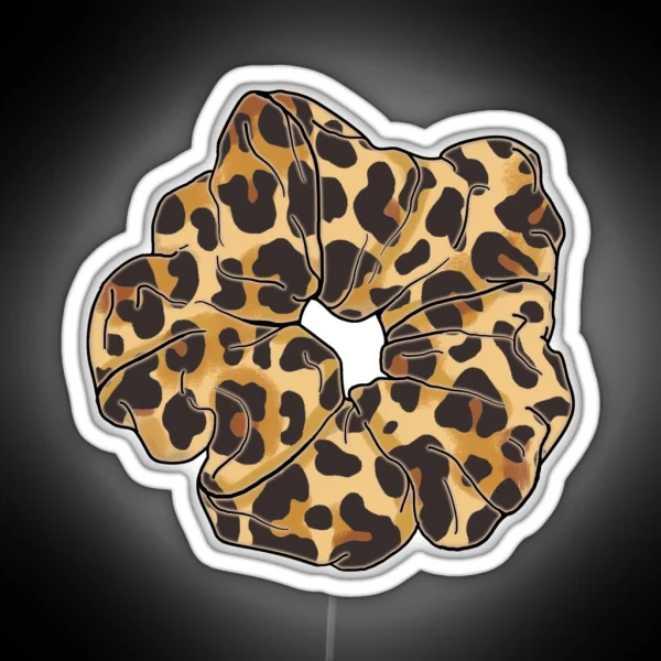 Scrunchie Leopard Print RGB Neon Sign