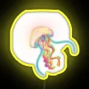 Vibrant colorful glow of sea jelly design LED neon signage
