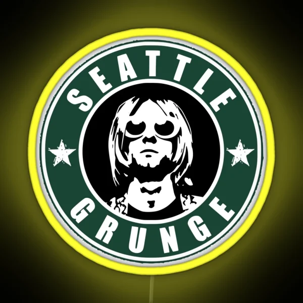 Seattle Grunge Vintage Rock Band RGB Neon Sign