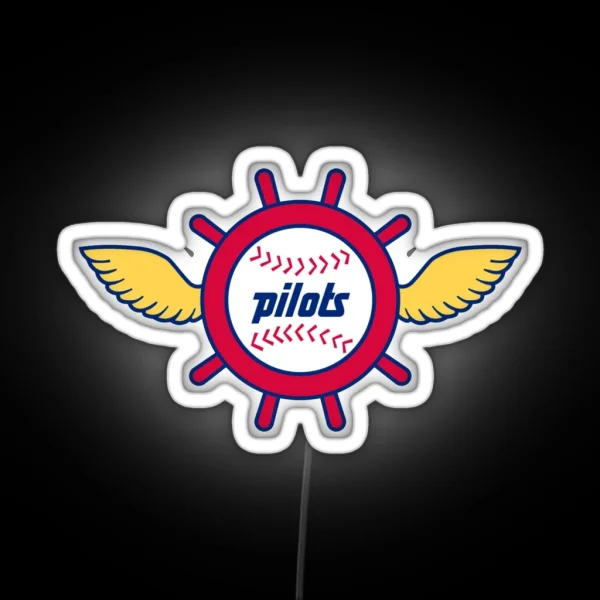 Seattle Pilots Vintage Baseball Logo RGB Neon Sign