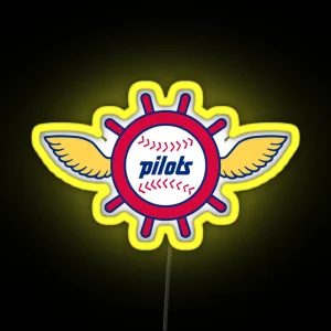 Seattle Pilots Vintage Baseball Logo RGB Neon Sign