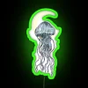 Whimsical underwater jellyfish inspired RGB neon light home decor accent.