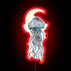 Glowing jellyfish-inspired neon decoration adds beachy vibe to any room