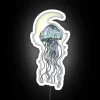 Vibrant Jellyfish-Shaped Neon Sign with Color-Changing RGB Effect
