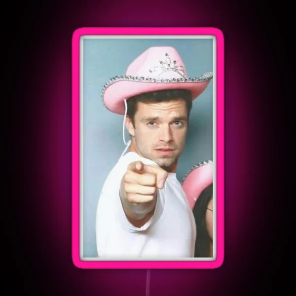 Sebastian Stan Cowboy RGB Neon Sign