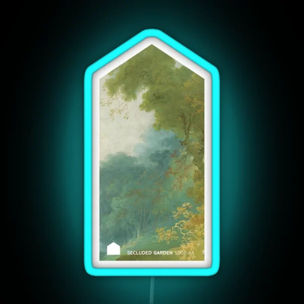 Secluded Garden Paint Chip Art Pantone Art RGB Neon Sign