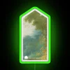 Unique Secluded Garden Accent Wall Decor with Neon Colorful Accents