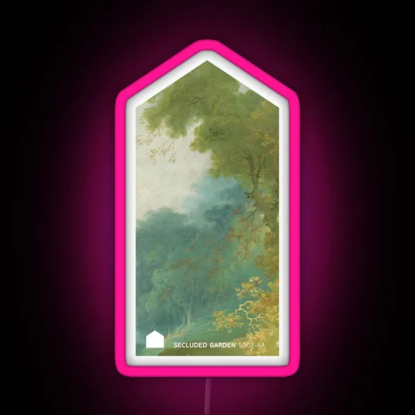 Secluded Garden Paint Chip Art Pantone Art RGB Neon Sign