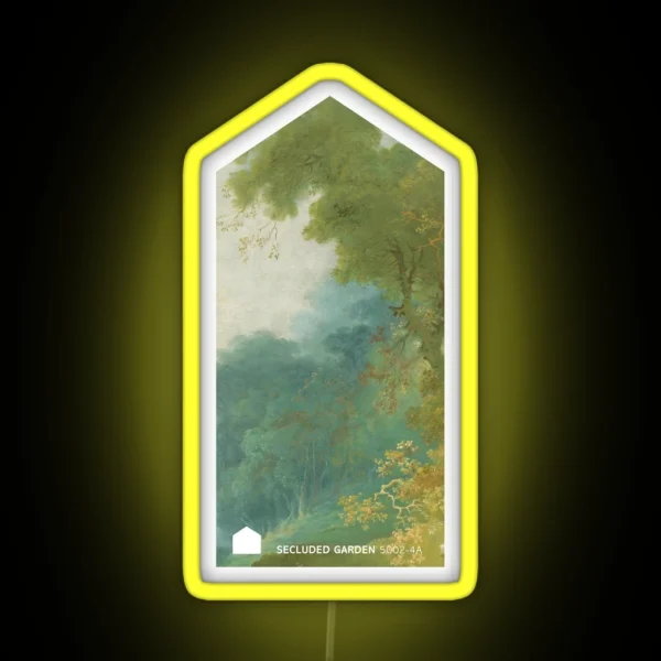Secluded Garden Paint Chip Art Pantone Art RGB Neon Sign