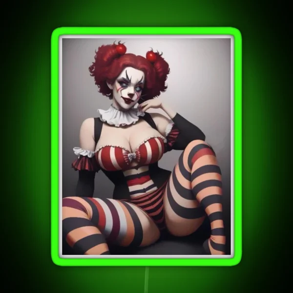 Seductive Clown Girl RGB Neon Sign
