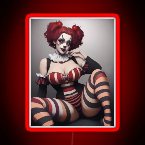 Seductive Clown Girl RGB Neon Sign