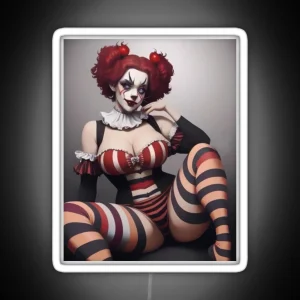 Seductive Clown Girl RGB Neon Sign