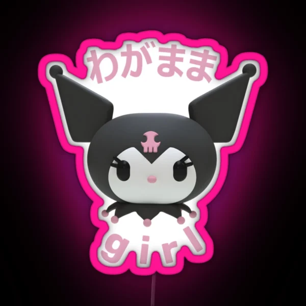 Selfish Girl Kuromi RGB Neon Sign