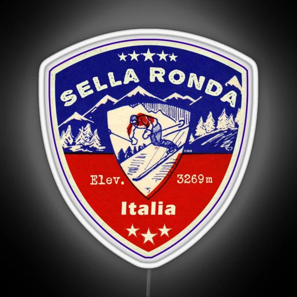 Sella Ronda Italy Skiing Ski Mountains Skier Dolomiti RGB Neon Sign