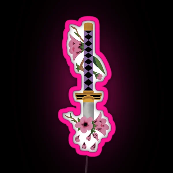 Senbonzakura Cherry Blossom Sword RGB Neon Sign