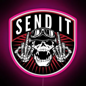 Send It Skull RGB Neon Sign