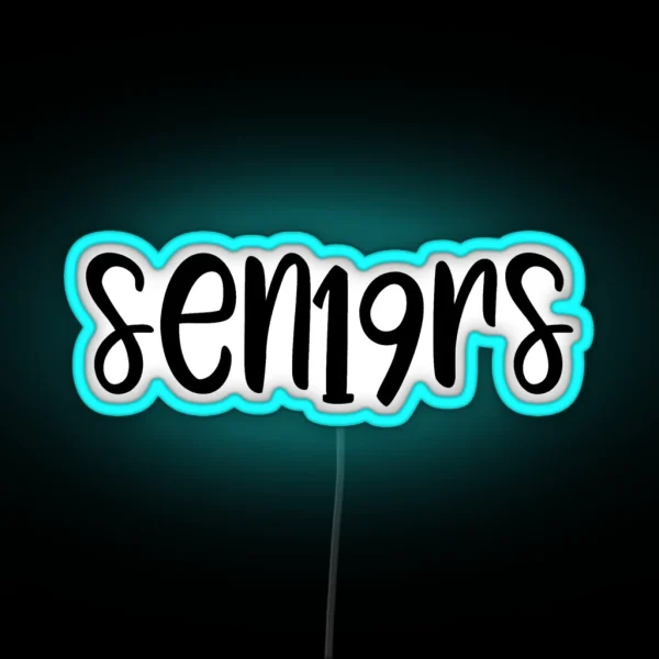 Seniors 19 Cursive RGB Neon Sign