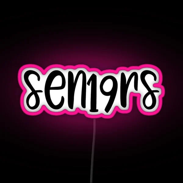 Seniors 19 Cursive RGB Neon Sign